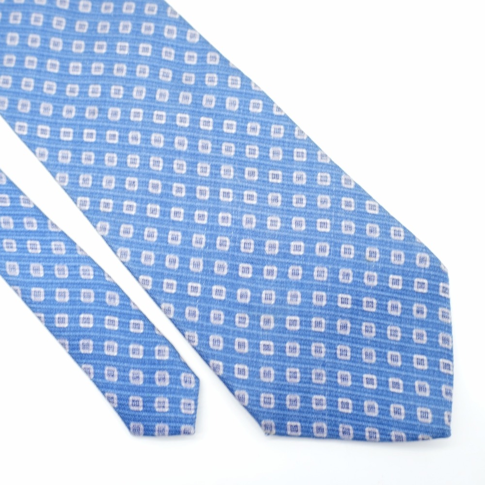 Calvin Klein Blue Geometric Woven Wide‎ Silk Tie